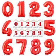 RED - Number 0-9 Balloon Foil Balloon Party Decoration 16inch 32inch 40inch