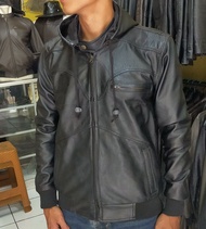 jaket kulit asli pria original import model kupluk