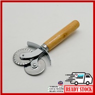 2-in-1Wooden Handle Pizza & Pie Cutter/ Pasta Cutter Wheel / Ravioli Crimper Cutter Wheel/ for Kitch