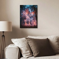 1pc Fireworks Forest Canvas Poster, Frameless Art Decor, Durable Canvas Material, C6821, With Ideal 