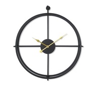 鐵製設計時鐘 曜黑金針50cm 黑色烤漆 台製機芯 鐵藝鐘 簡約 藝術