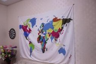 北歐ins世界地圖掛布床頭客廳墻面遮蓋掛毯裝飾畫布壁飾壁掛【吉星家居】
