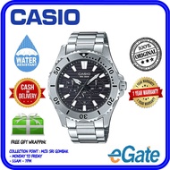 Casio MTD-1086D-1AV Men Analog Day Date Functioning Classic Black Dial Stainless Steel Strap Origina