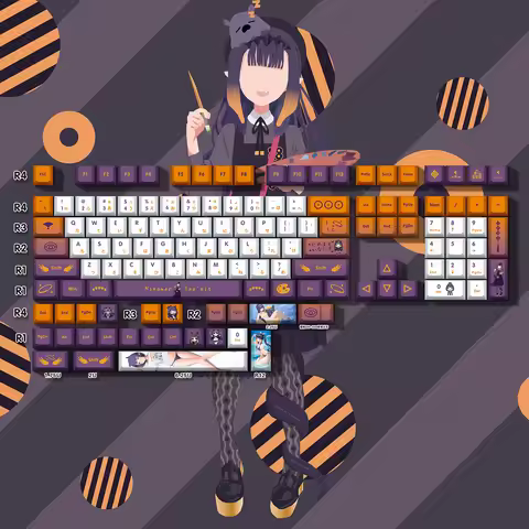 Korean Vtuber Hololive Keycaps 132 Keys Ninomea Ina'nis Keycaps PBT DYE Sublimation Cherry MX Switch