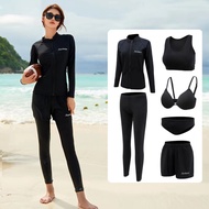 SAF - BLACK bikini set 6 pcs woman premium / women's swimsuit + leggings / korean swimwear / Balines