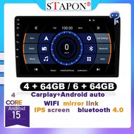STAPON 9inch 6+64G 4+64GB android15 2.5D ips SCREEN carplay android auto 2DIN car stereo android hea