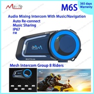 MALAYSIA..... M6S Motorcycle Mesh Intercom Group 8 Riders 1KM Automatically Re-connect Bluetooth 5.0