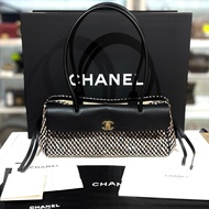 全新Chanel 26S 法棍包 AS6288 牛皮拼粗粒毛呢TWEED淡金扣 H2Uxxxx #BRAND NEW #香榭站正品