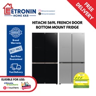 *Climate Voucher Eligible* Hitachi 569L Side-by-Side French Door Fridge R-WB640V0MS-GBK R-WB640V0MS-