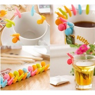 10pcs Cute Snail Shape Silicone Tea Bag Holder Cup Mug Candy Colors Gift Set New