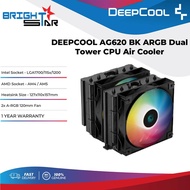 DEEPCOOL AG620 BK ARGB Dual Tower CPU Air Cooler - LGA1700/1200/115X/AM5/AM4