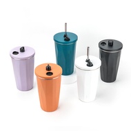 600ml Stainless Steel Tumbler With Straw Botol Air Viral Coffee Mug Tumbler Tahan Sejuk 冰霸杯