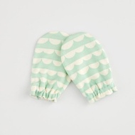 日本製 新生兒防抓手套 海波浪(薄荷綠)【嬰兒寶寶純棉透氣手套】