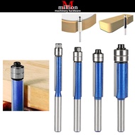 (DOUBLE BEARING)1/4" 6.35mm Shank Flush Trim Router Bit Double Bearings Straight Router Bit Trimmer 