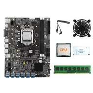 B75 12USB BTC Miner Motherboard+CPU+4G DDR3 RAM+CPU Fan+SATA Cable+The