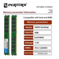 Q-PERTORS DDR3 4GB Desktop RAM 1600Mhz PC3-12800U DIMM RAM 240 Pins 1.5V NON ECC 2RX8 Compatible wit