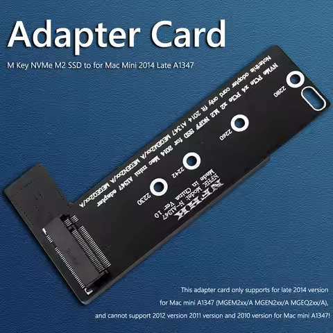 M2 NVMe SSD PCIe Adapter for Late 2014 Mac Mini A1347 Upgrade with Compatible M Key NVMe Solid State