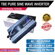 JAFED - 2000W 12V TBE Pure Sine Wave Power Inverter DC 12V to AC 220V - Offgrid Inverter