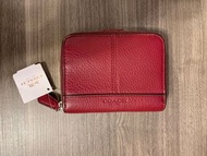 Sale❗️Coach Leather Red Wallet 真皮 拉鍊 紅色 短銀包 銀包 錢包 女朋友禮物 生日禮物 卡片 散銀位