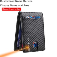 【CW】 Rfid Business Card Holder Wallets for Men Carbon Thin Minimalist Wallet Custom Personalized