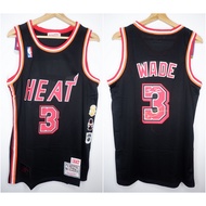 NBA CLASSIC HWC HEAT 3 DWYANE WADE BLACK NBA GOLD MITCHELL&NESS BASKETBALL JERSEY