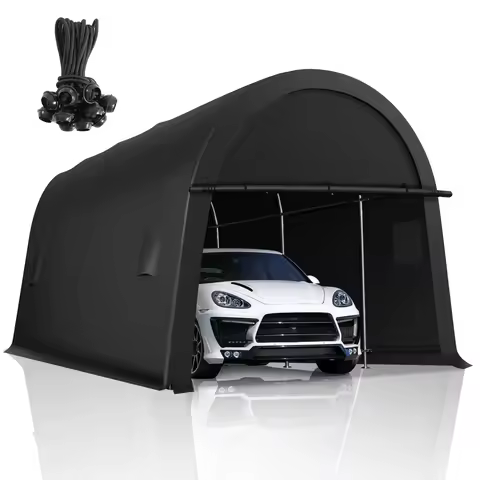 10x15/10x20/12x20ft Carports Heavy Duty Car Canopy Garage With Removable Doors & Vents Portable Carp