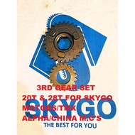 ⊖ ◉ ▉ ▪ ◾ SKYGO 3RD GEAR MAINSHAFT 20T AND 3RD GEAR COUNTERSHAFT 29T/28T GENUINE 100% ORIGINAL.