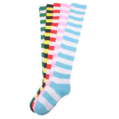 Brdwn LoveLive Women Girls Sweet awaken Over Knee Long Stripe Printed Socks Sweet Cute Warm