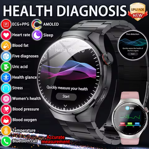 ECG+PPG Blood Pressure Blood Oxygen Blood Lipids Uric Acid Heart Rate Temperature Monitor Physical H