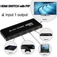 4K30hz HDMI Switch 4x1 3D 1080P60hz Switcher Screen Mirror Share Video Converter with PIP 4 In 1 Out
