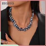 BYOBYO Beaded Necklace, Elegant Irregular Colorful Necklace, Women Trend Double-layer Exaggerate Jew