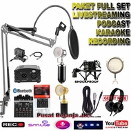 PAKET FULL SET MIC MICROPHONE BM 8000 BM8000 CONDENSER RECORDING