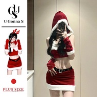 U Gonna S Christmas Sleepwear Women Dress Red Plus Size Sleeveless V-neck Lingerie Nightwear Set Fas