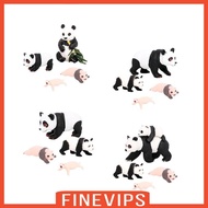 [Finevips] 4Pcs Panda Animal Life Cycle Model,Panda Growth Cycle Figures,Educational Toys,Party Classroom Accessories Kid,Girls