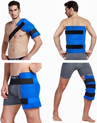 Large Flexible Gel Ice Pack & Wrap with Straps for Hot Cold Therapy - Pain Relief for Shoulder Rotat