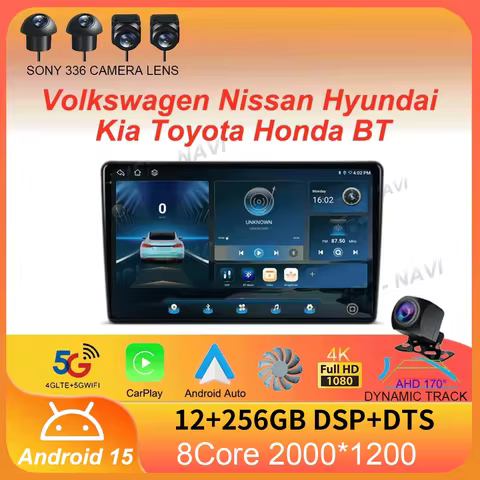 10" DTS 2000x1200 QLED Screen All In One Universal Auto Stereo GPS For Volkswagen Nissan Hyundai Kia