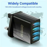 MISUPS Travel 4 Ports USB Transformer UK EU US Plug Power Supply Adapter Wall Charger Fast Quick Charger
