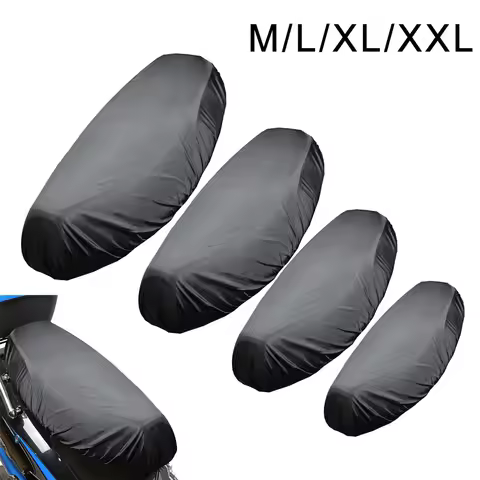 Motorcycle Rain Seat Cover Storage Bag Flexible Waterproof Saddle Cover Black 210D Oxford Cloth 45x7