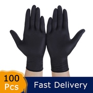 factory 100pcs Gloves Nitrile Food Grade Waterproof Kitchen Gloves Thicker Black Nitrile gloves Powd