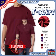 [Clearance] Short Sleeve Round Neck T-Shirt/ Short Sleeve Collar T-Shirt/ Cotton Plain T-Shirt/ T-Shirt Kosong