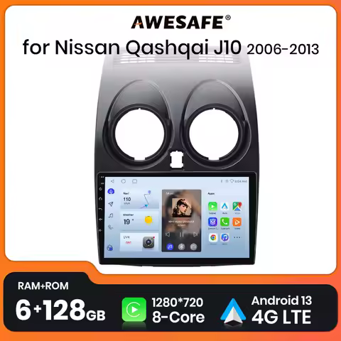 AWESAFE PX9 for Nissan Qashqai J10 2006-2013 Car Radio AI Voice Multimedia video player GPS No 2din 