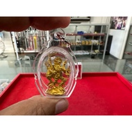 2554 Lp Key Wat Seelamyong Phra Hanuman Ner Kalai Thong 龙婆基，小模八手哈奴曼，百战百胜（镀金色）