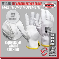 M-SAFE M10AG Goat Skin Leather Argon Welding TIG Glove 10 Inch 8/M 9/L 10/XL Sarung Tangan Kulit Kam