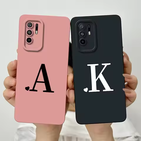 For oppo A94 5G Case OPPO Reno5z Reno 5z F19 Pro Plus Cute Letters Square Phone Case CPH2211 CPH2211