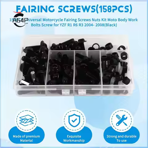 A64P-158PCS Universal Motorcycle Fairing Screws Nuts Kit Moto Body Work Bolts Screw For Yamaha YZF R