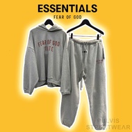 Fear of God ESSENTIALS Heavy Fleece ''STATE'' DARK HEATHER SS24 Hoodie Set, PLV Men's Fleece Set
