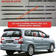 Side glass LIST for Toyota innova car door trim 2004 to 2015 plastic & stainless chrome 2005 2006 20
