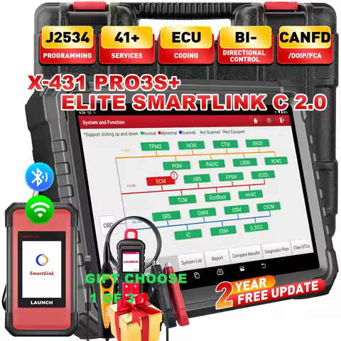 LAUNCH 2025 X431 PRO3S+ Elite SmartlinkC 2.0 Bi-Directional Diagnostic Scan Tool with J2534 Coding,T