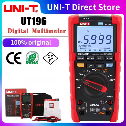 UNI-T Professional Digital Multimeter UT196 1500V AC DC Voltage Tester True RMS Capacimeter Resistan