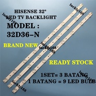 32D36-N HISENSE 32" LED TV BACKLIGHT(LAMP TV) HISENSE 32 INCH LED TV 32D36 Hisense-32-JHD315DH-E11-3X9-3030C-9SIP